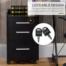HOMCOM 3 Drawer Mobile Filing Cabinet Lockable Filing Cabinet, Black