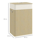 HOMCOM Laundry Hamper With Removable Washable Liner Bag