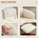 HOMCOM Recliner Armchair with Wood Base, Upholstered Reclining Chair