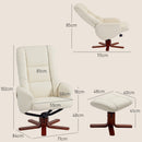 HOMCOM Recliner Armchair with Wood Base, Upholstered Reclining Chair