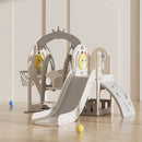 Kidkid 3 in 1 Toddler Slide and Swing Playset with Basketball Hoop