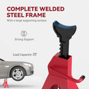 HOMCOM Axle Stands, Adjustable Car Jack Stands, Pack Of 2 - Red