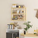 HOMCOM 3-Tier Bamboo Bathroom Storage Shelf With Adjustable Rack, Natural