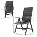 Outsunny Outdoor Folding Rattan Chair, Dining Chair