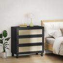 HOMCOM 3 Drawer Cabinet Storage Cupboard Sideboard Organiser, Black