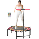SPORTNOW 45" Fitness Trampoline with Adjustable Handle LED Lights