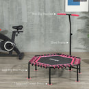 SPORTNOW 45" Fitness Trampoline with Adjustable Handle LED Lights