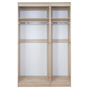 Wellington Ready Assembled Wardrobe with Triple Mirror  - Black Matt & White
