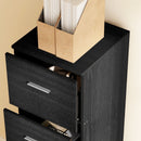 HOMCOM 4 Drawer File Cabinet Locking Filing Cabinet, Wood Effect