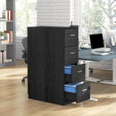 HOMCOM 4 Drawer File Cabinet Locking Filing Cabinet, Wood Effect