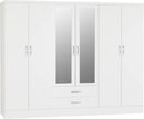 NEVADA 6 DOOR 2 DRAWER WARDROBE - WHITE GLOSS