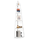 HOMCOM 5-Tier Corner Shelf, Shelving Unit With Adjustable Feet