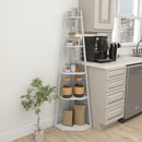 HOMCOM 5-Tier Corner Shelf, Shelving Unit With Adjustable Feet