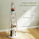 HOMCOM 5-Tier Corner Shelf, Shelving Unit With Adjustable Feet