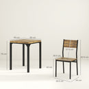 HOMCOM 3 Pcs Compact Dining Table 2 Chairs Set Rustic Brown