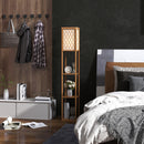 HOMCOM Modern Floor Lamp Light With 3 Shelves Fabric Lampshade