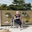 Outsunny Patio Furniture Aluminium Armchair with Cushions, Charcoal Grey