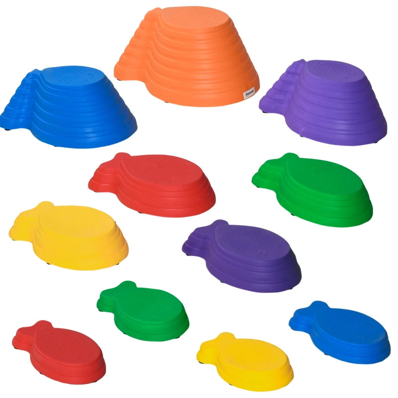 Outsunny Balance Stepping Stones 11 piece - Multi Coloured