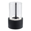 Round Freestanding Tabletop Ventless Ethanol Fireplace with Glass Screen
