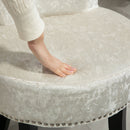HOMCOM Dressing Table Stool Vanity Seat W/ Rubber Wood Legs Bedroom - Beige