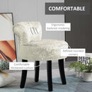 HOMCOM Dressing Table Stool Vanity Seat W/ Rubber Wood Legs Bedroom - Beige