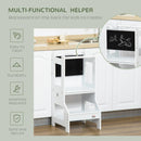 HOMCOM 2 in 1 Kids Kitchen Step Stool -  White