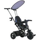 HOMCOM 6 In 1 White Kids Tricycle W/ Removable Handle For 1.5+ Year