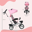 HOMCOM 6 In 1 Trike For Toddler 1-5 Years With Parent Handle