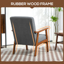 HOMCOM Boucle Accent Chair Armchair W/ Wide Seat For Living Room Bedroom - White/Grey