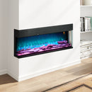 HOMCOM 127cm Electric Fireplace Recessed, Insert, Wall Mount, Freestanding