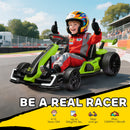HOMCOM 24V Electric Go Kart For Kids With Adjustable Seat