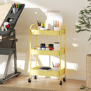 HOMCOM 3 Tier Rolling Utility Cart with 3 Mesh Basket