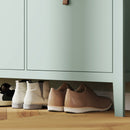 HOMCOM 4 Drawer Shoe Cabinet with Flip Doors for Hallway, Entryway, Green