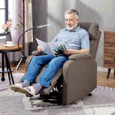 HOMCOM Linen Fabric Electric Recliner Chair with Remote Control