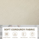 HOMCOM Modern 3 Seater Sofa Upholstered Corduroy Sofa Couch Cream White