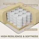 HOMCOM Modern 3 Seater Sofa Upholstered Corduroy Sofa Couch Cream White