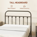 HOMCOM 3ft Metal Single Platform Bed Frame W/ Underbed Storage Headboard Black