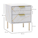 HOMCOM Bedside Table Bedside Cabinet with 2 Drawers for Bedroom