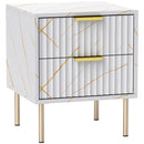 HOMCOM Bedside Table Bedside Cabinet with 2 Drawers for Bedroom