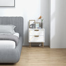 HOMCOM Bedside Table Bedside Cabinet with 2 Drawers for Bedroom