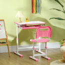 HOMCOM Kids Desk and Chair Set - Pink