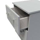 Wellington Ready Assembled Bedside Table with 2 Drawers  - Uniform Matt & Dusk Grey