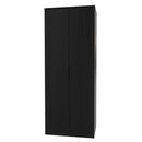 Haiti Ready Assembled Wardrobe with 2 Doors  - Black Matt
