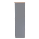 Kingston Ready Assembled Wardrobe with Triple Mirror  - Dust Grey & Bardolino Oak