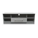 Wellington Ready Assembled TV Unit with 1 Drawer Wide  - Uniform Matt & Dusk Grey