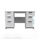Paris Ready Assembled Double Pedestal Desk with 6 Drawers  - White Matt & White
