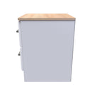 Kingston Ready Assembled Bedside Table with 2 Drawers  - White Ash & Bardolino Oak