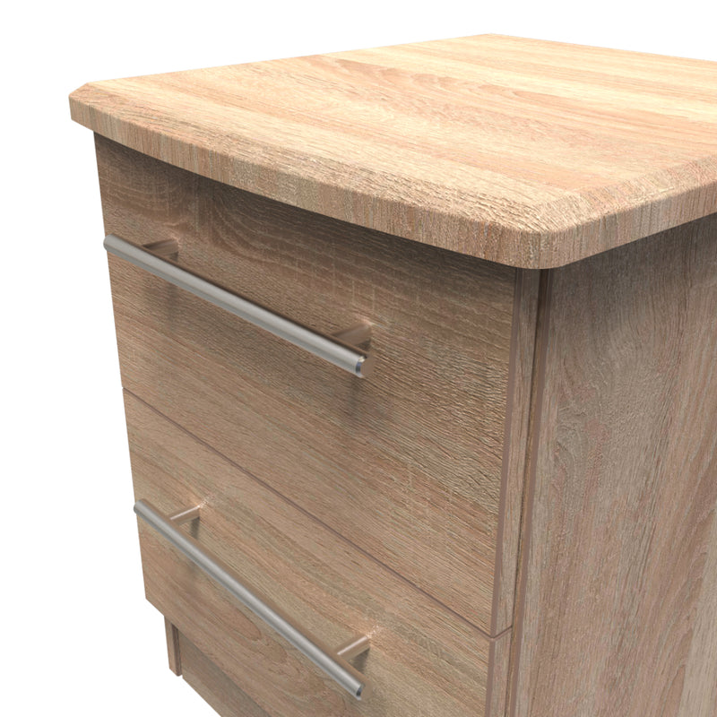 Sofia Ready Assembled Bedside Table with 2 Drawers  - Bardolino Oak