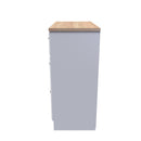 Kingston Ready Assembled Deep Chest of Drawers with 3 Drawers  - White Ash & Bardolino Oak