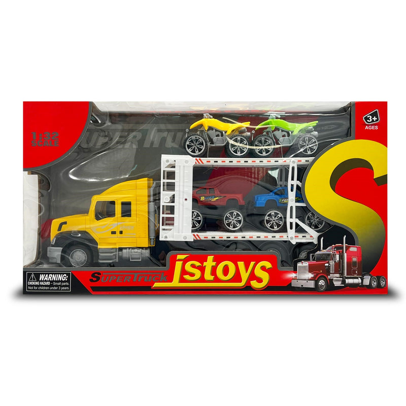 JS Toys Vehicle Transporter Set - City Truck 898 5 Piece